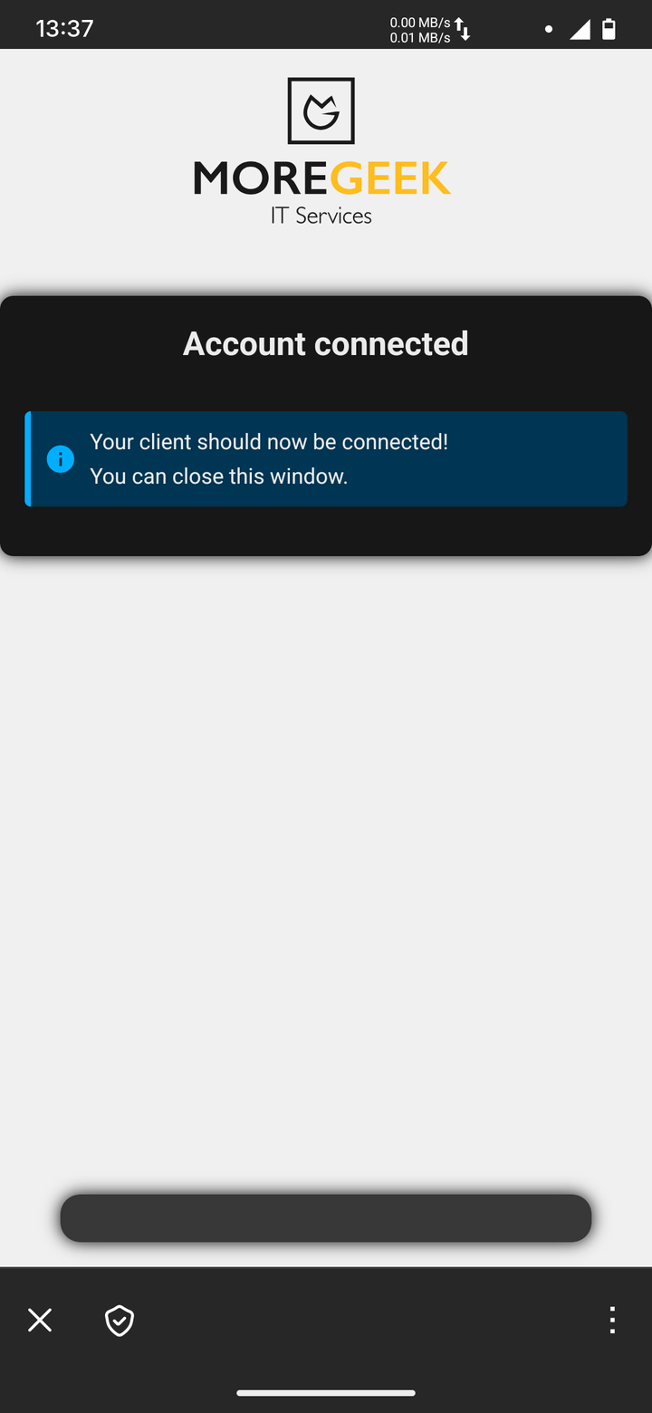 Nextcloud: Account connected