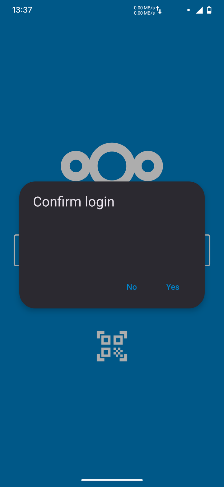 Nextcloud app: Confirm login
